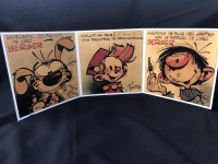 version collectionneur de 3 facsimilés grands formats (50 x 70 cm) de dessins originaux de Franquin